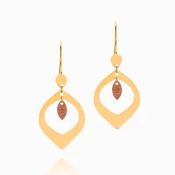 گوشواره طلا 18 عیار دخترانه طرح برگ کد ER0313