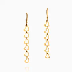 گوشواره طلا 18 عیار دخترانه فانتزی مدل آویز قلب کد ER0316