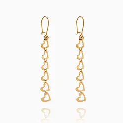 گوشواره طلا 18 عیار دخترانه فانتزی مدل آویز قلب کد ER0316