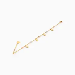 دستبند طلا 18 عیار زنانه زنجیری مدل گوی و پولک کد BL0158