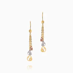 گوشواره طلا 18 عیار زنانه زنجیری مدل آویز گل کد ER0230