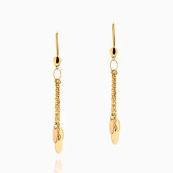 گوشواره طلا 18 عیار زنانه زنجیری مدل آویز پولک بیضی کد ER0162