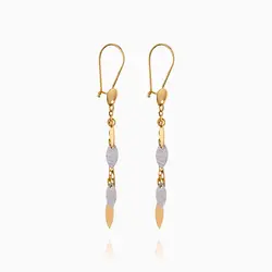 گوشواره طلا 18 عیار زنانه زنجیری مدل آویز بیضی کد ER0299