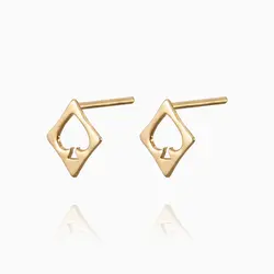 گوشواره طلا 18 عیار دخترانه فانتزی مدل میخی طرح پیک کد ER0034