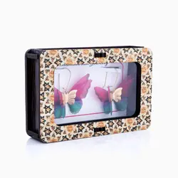 گوشواره طلا 18 عیار دخترانه فانتزی مدل پروانه بال رنگی کد ER0095