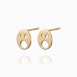 گوشواره طلا 18 عیار دخترانه فانتزی مدل میخی طرح ایموجی کد ER0033