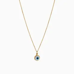 گردنبند طلا 18 عیار دخترانه فانتزی مدل چشم نظر کد NL0323