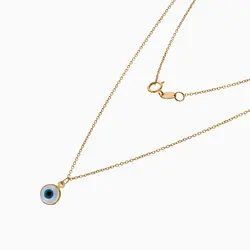 گردنبند طلا 18 عیار دخترانه فانتزی مدل چشم نظر کد NL0323
