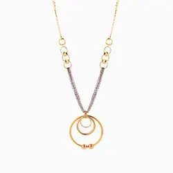 سرویس طلا 18 عیار زنانه زنجیری مدل گوی و زنجیر و حلقه کد ST0190