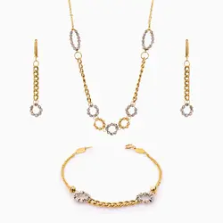 سرویس طلا 18 عیار زنانه زنجیری مدل کارتیر کد ST0198