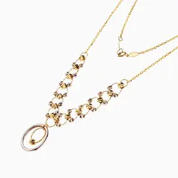 سرویس طلا 18 عیار زنانه زنجیری مدل حلقه و گوی کد ST0132