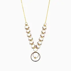 سرویس طلا 18 عیار زنانه زنجیری مدل حلقه و گوی کد ST0132