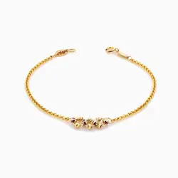 سرویس طلا 18 عیار زنانه زنجیری مدل حلقه و گوی کد ST0132