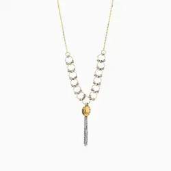 سرویس طلا 18 عیار زنانه زنجیری مدل حلقه و گوی با آویز کد ST0117