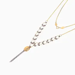 سرویس طلا 18 عیار زنانه زنجیری مدل حلقه و گوی با آویز کد ST0117