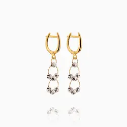 سرویس طلا 18 عیار زنانه زنجیری مدل حلقه و گوی با آویز کد ST0117
