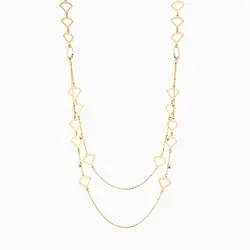 گردنبند طلا 18 عیار زنانه رولباسی مدل گوی و طرح الماس کد NL0128