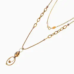 سرویس طلا 18 عیار زنانه اسپرت مدل زنجیری با آویز کد ST0130