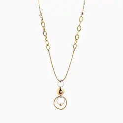 سرویس طلا 18 عیار زنانه اسپرت مدل زنجیری با آویز کد ST0130