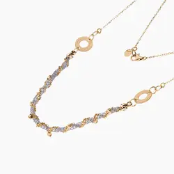 سرویس طلا 18 عیار زنانه زنجیری مدل طنابی کد ST0057