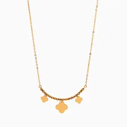 سرویس طلا 18 عیار دخترانه اسپرت مدل گل آویز کد ST0219