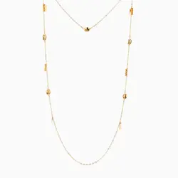 گردنبند طلا 18 عیار زنانه رولباسی رولو مدل آویز پولک دار کد NL0368