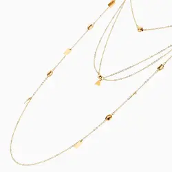 گردنبند طلا 18 عیار زنانه رولباسی رولو مدل آویز پولک دار کد NL0368