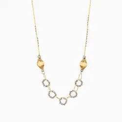 سرویس طلا 18 عیار زنانه زنجیری مدل گوی و حلقه کد ST0119