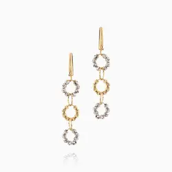 سرویس طلا 18 عیار زنانه زنجیری مدل گوی و حلقه کد ST0119