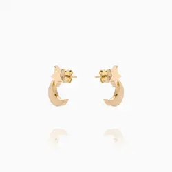 سرویس طلا 18 عیار زنانه زنجیری رولو مدل ماه و ستاره کد ST0017