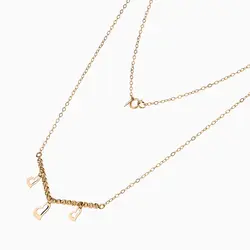 سرویس طلا 18 عیار زنانه زنجیری فیگارو مدل آلبرنادو آویز قلب کد ST0081