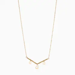 سرویس طلا 18 عیار زنانه زنجیری فیگارو مدل آلبرنادو آویز قلب کد ST0081