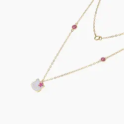 سرویس طلا 18 عیار بچه گانه با سنگ مینا مدل کیتی کد ST0069