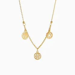 گردنبند طلا 18 عیار زنانه رولو مدل آویز گل و ستاره کد NL0349