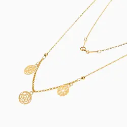 گردنبند طلا 18 عیار زنانه رولو مدل آویز گل و ستاره کد NL0349