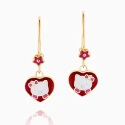 نیم ست طلا 18 عیار بچه گانه با سنگ مینا مدل کیتی کد ST0068