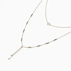 گردنبند طلا 18 عیار زنانه زنجیری مدل آلبرنادو آویزدار کد NL0030