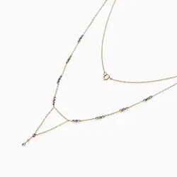 گردنبند طلا 18 عیار زنانه زنجیری مدل آلبرنادو آویزدار کد NL0045