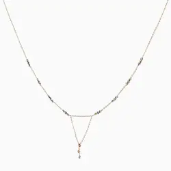 گردنبند طلا 18 عیار زنانه زنجیری مدل آلبرنادو آویزدار کد NL0045