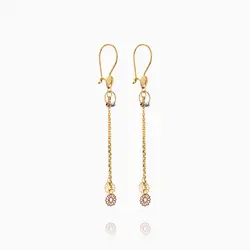 گوشواره طلا 18 عیار زنانه زنجیری مدل آویز گل کد ER0227