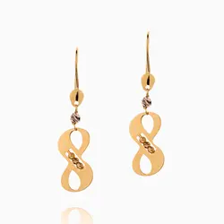 گوشواره طلا 18 عیار زنانه فانتزی مدل بینهایت کد ER0291