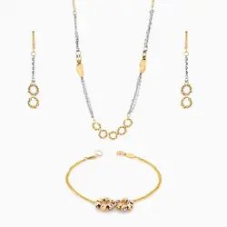 سرویس طلا 18 عیار زنانه زنجیری مدل آلبرنادو کد ST0149