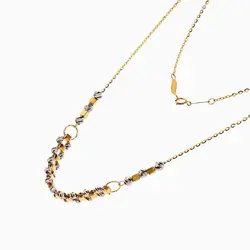 سرویس طلا 18 عیار زنانه زنجیری مدل گوی و مکعب با آویز کد ST0120