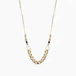 سرویس طلا 18 عیار زنانه زنجیری مدل گوی و مکعب با آویز کد ST0120