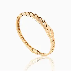 دستبند طلا 18 عیار زنانه النگویی مدل کارتیر ساعتی کد BL0088