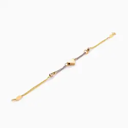 سرویس طلا 18 عیار زنانه زنجیری مدل گوی و زنجیر با آویز مربع کد ST0192