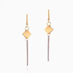 سرویس طلا 18 عیار زنانه زنجیری مدل گوی و زنجیر با آویز مربع کد ST0192