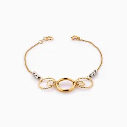 سرویس طلا 18 عیار زنانه زنجیری مدل حلقه و گوی کد ST0140