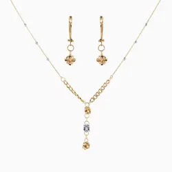 سرویس طلا 18 عیار زنانه زنجیری مدل آلبرنادو کد ST0027