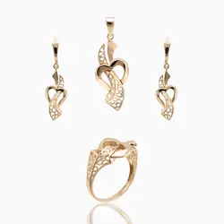 نیم ست طلا 18 عیار زنانه مدل اسلیمی قلب کد ST0006